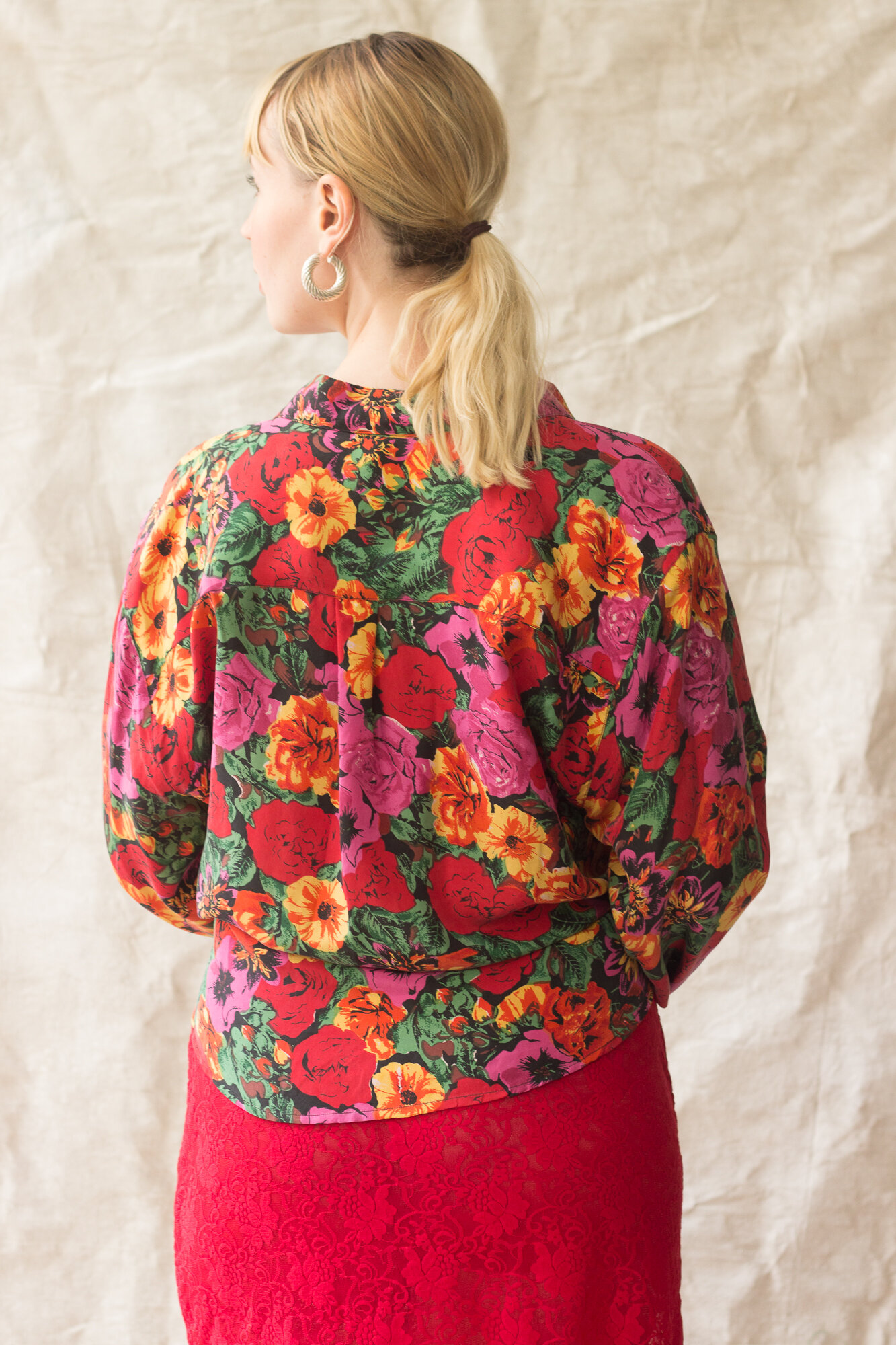 1980s Nancy Johnson Butter Yellow Lace Trimmed Peplum Top 1980s Nancy Johnson Butter Yellow Lace Trimmed Peplum Top
